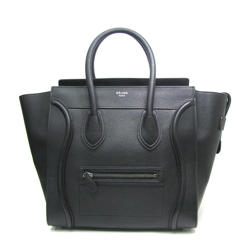 CELINE/赛琳/思琳 LUGGAGE系列女士牛皮笑脸手提包 黑色 165213DRU38N0